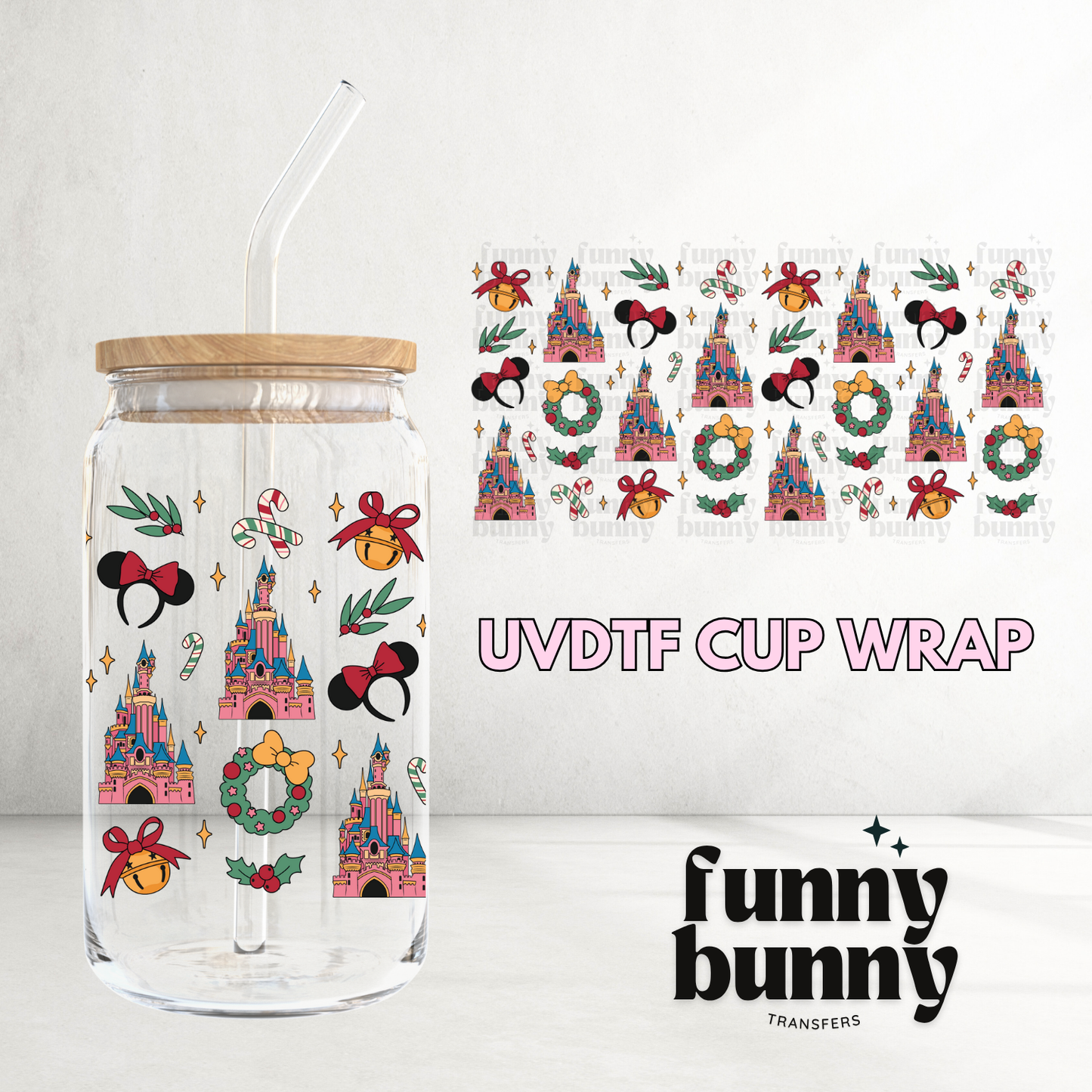 Magical Castle Xmas  - 16oz UVDTF Cup Wrap