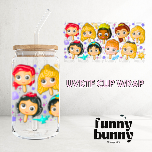 Magical Princess Popsicle - 16oz UVDTF Cup Wrap