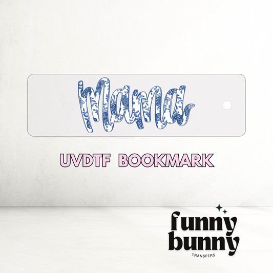 Mama Azul Floral- UVDTF Bookmark Decal