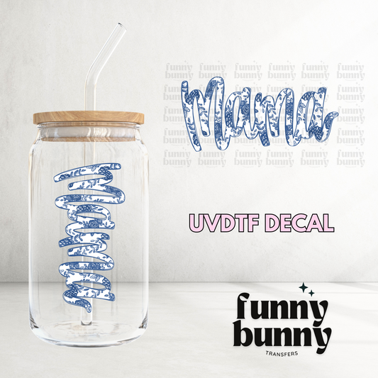 Mama Azul Floral - UVDTF Decal