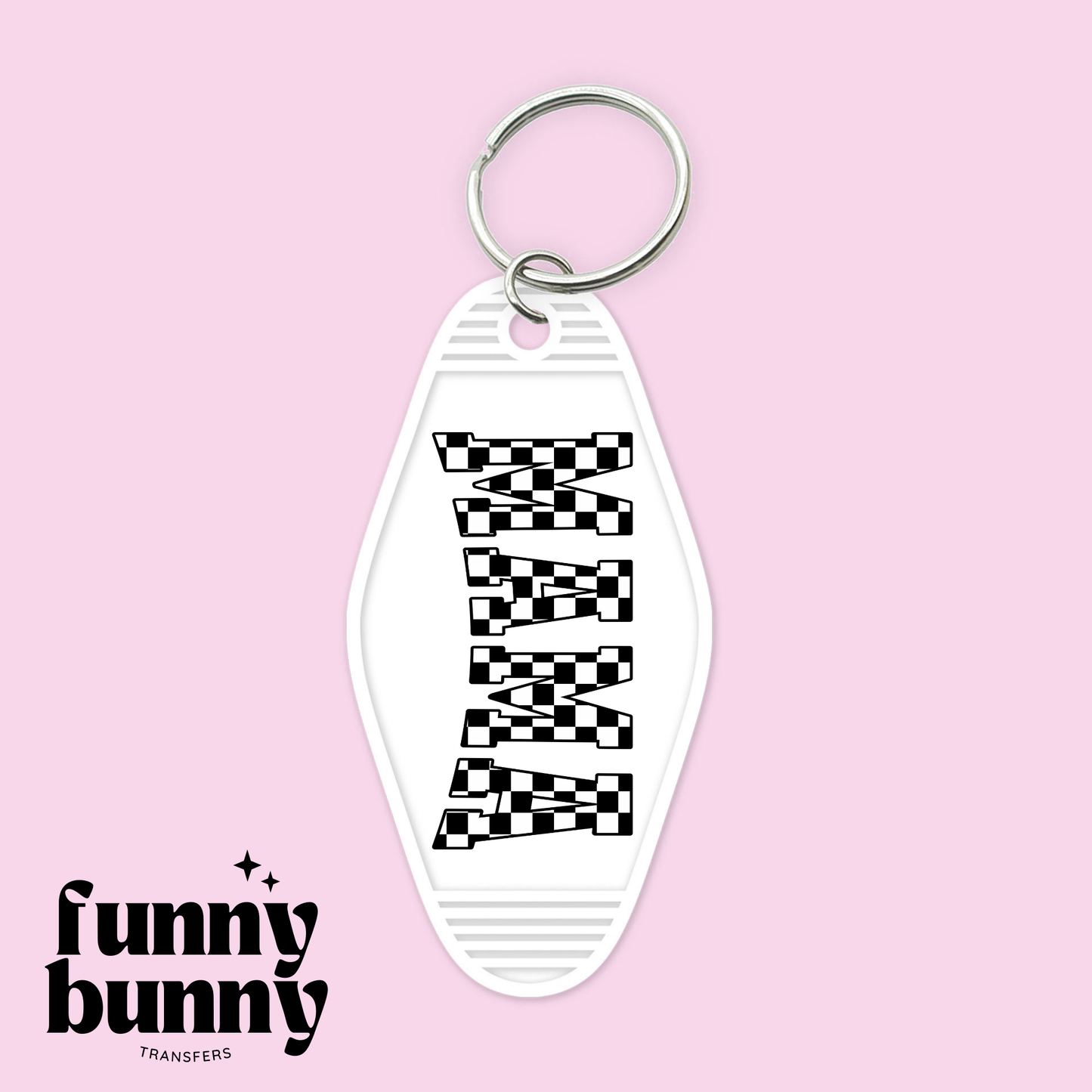Mama Checkered Black - Motel Keychain