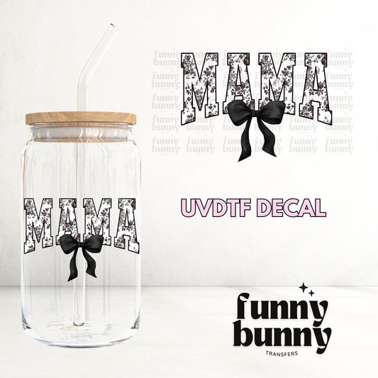 Mama Floral Black - UVDTF Decal