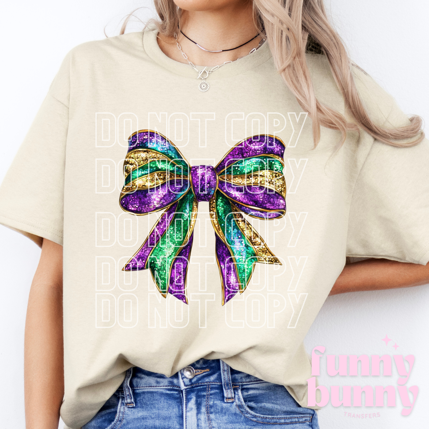 Mardi Gras Bow - DTF Transfer