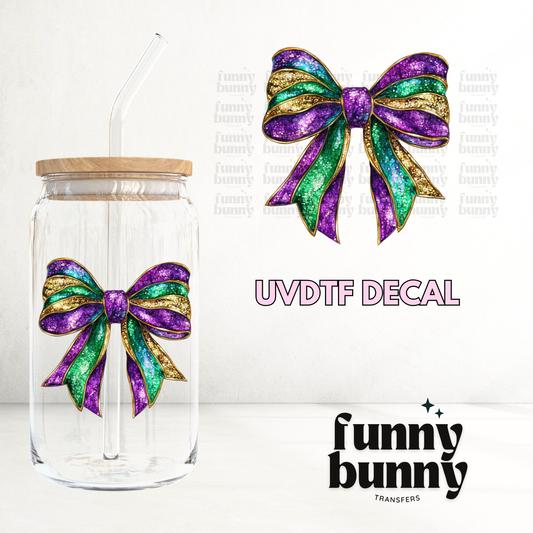 Mardi Gras Bow - UVDTF Decal