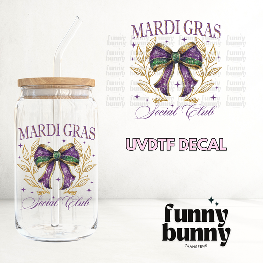 Mardi Gras Social Club - UVDTF Decal