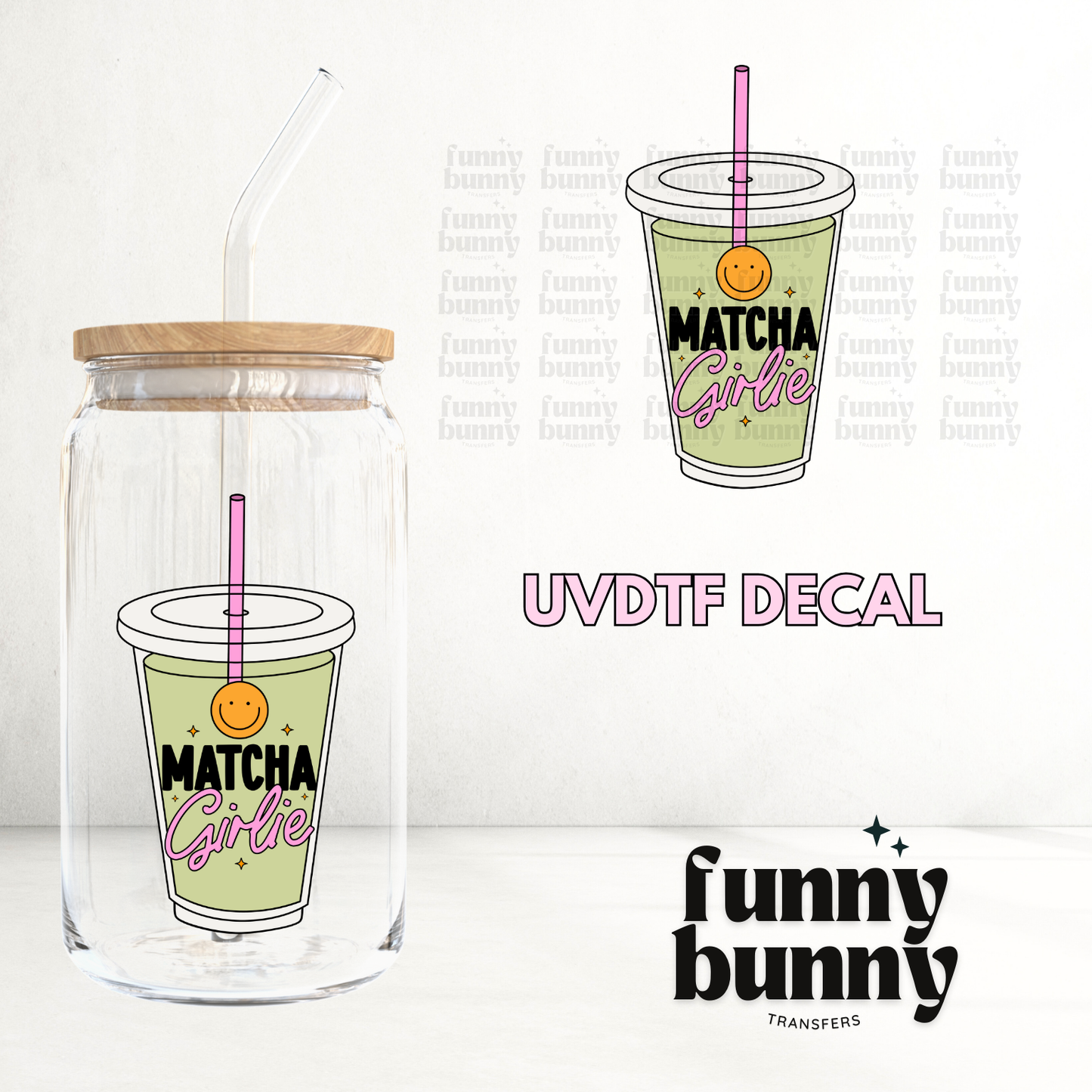 Matcha Girlie Latte - UVDTF Decal