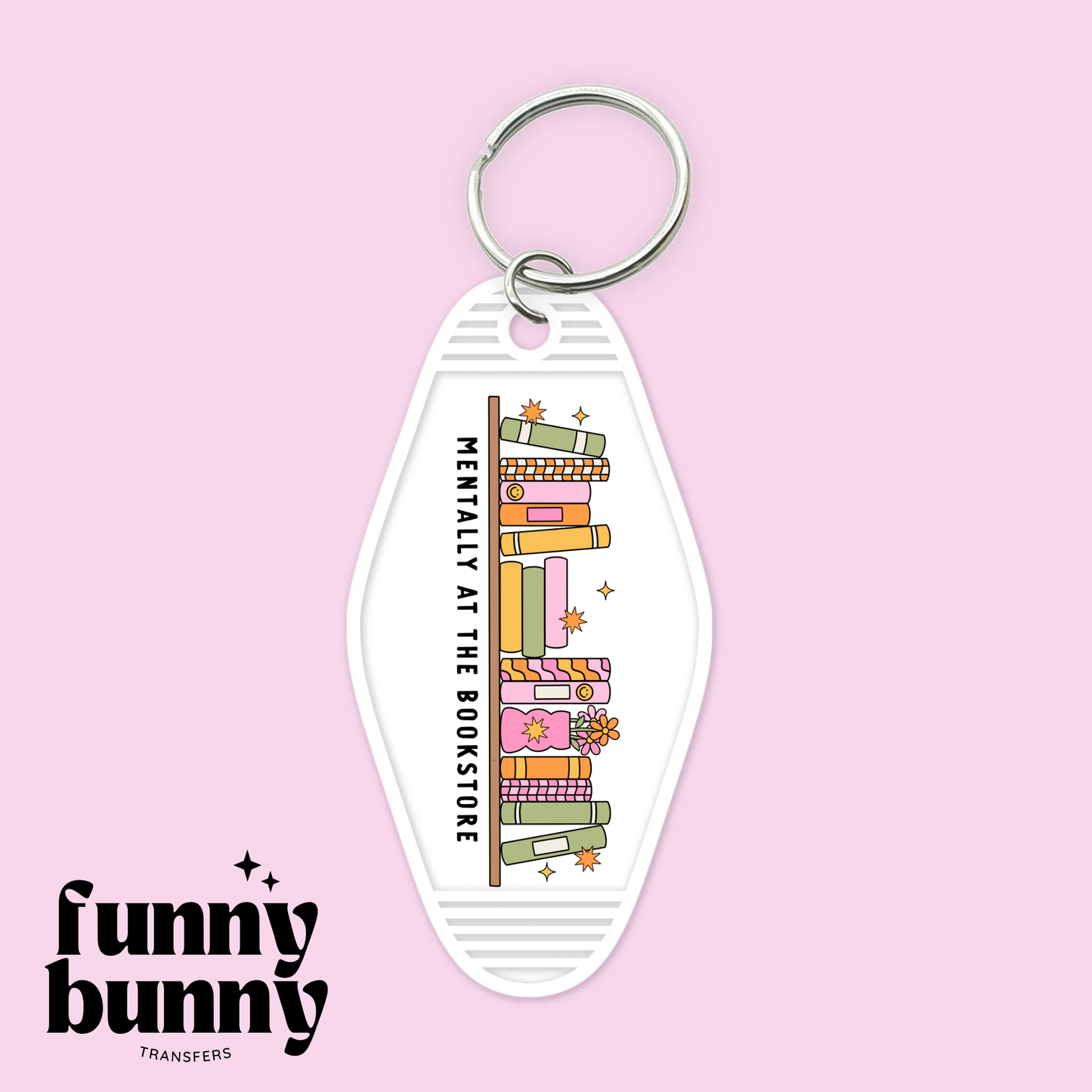 Mentally At The Bookstore - Motel Keychain