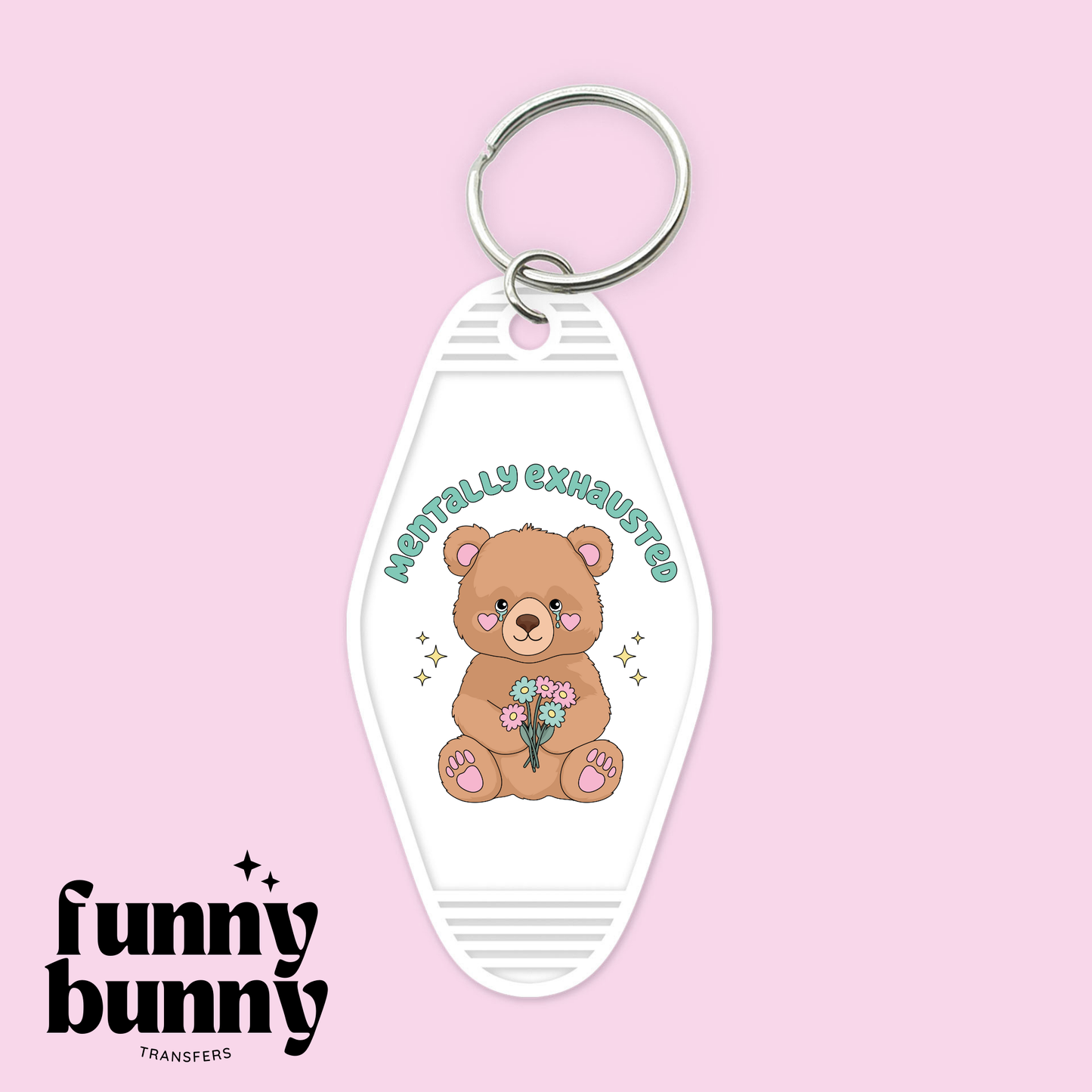 Mentally Exhausted Bear - Motel Keychain