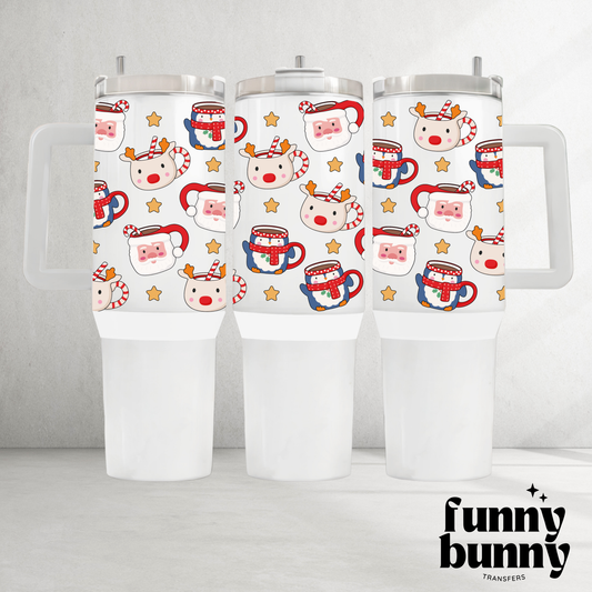 Merry Christmas Mugs - 40oz UVDTF Tumbler Wrap