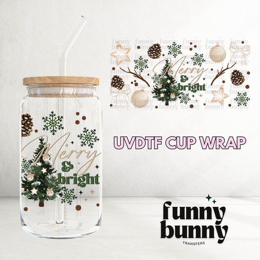 Merry & Bright - 16oz UVDTF Cup Wrap