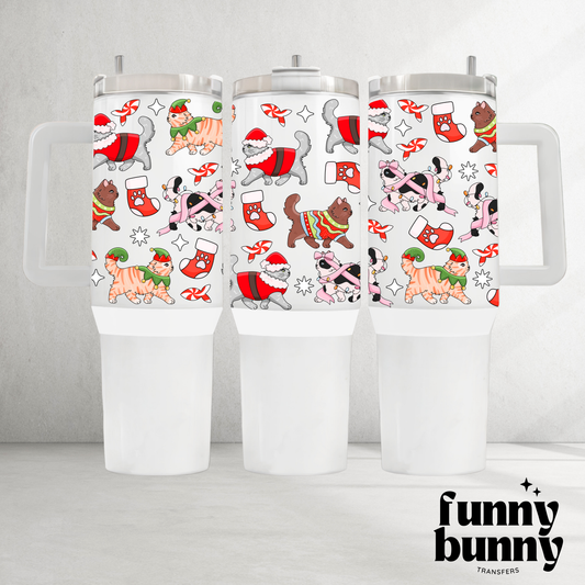 Merry & Bright Cat - 40oz UVDTF Tumbler Wrap