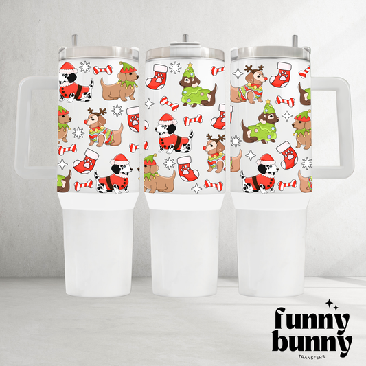 Merry & Bright Dog - 40oz UVDTF Tumbler Wrap