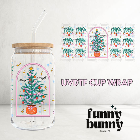 Merry & Bright Tree - 16oz UVDTF Cup Wrap