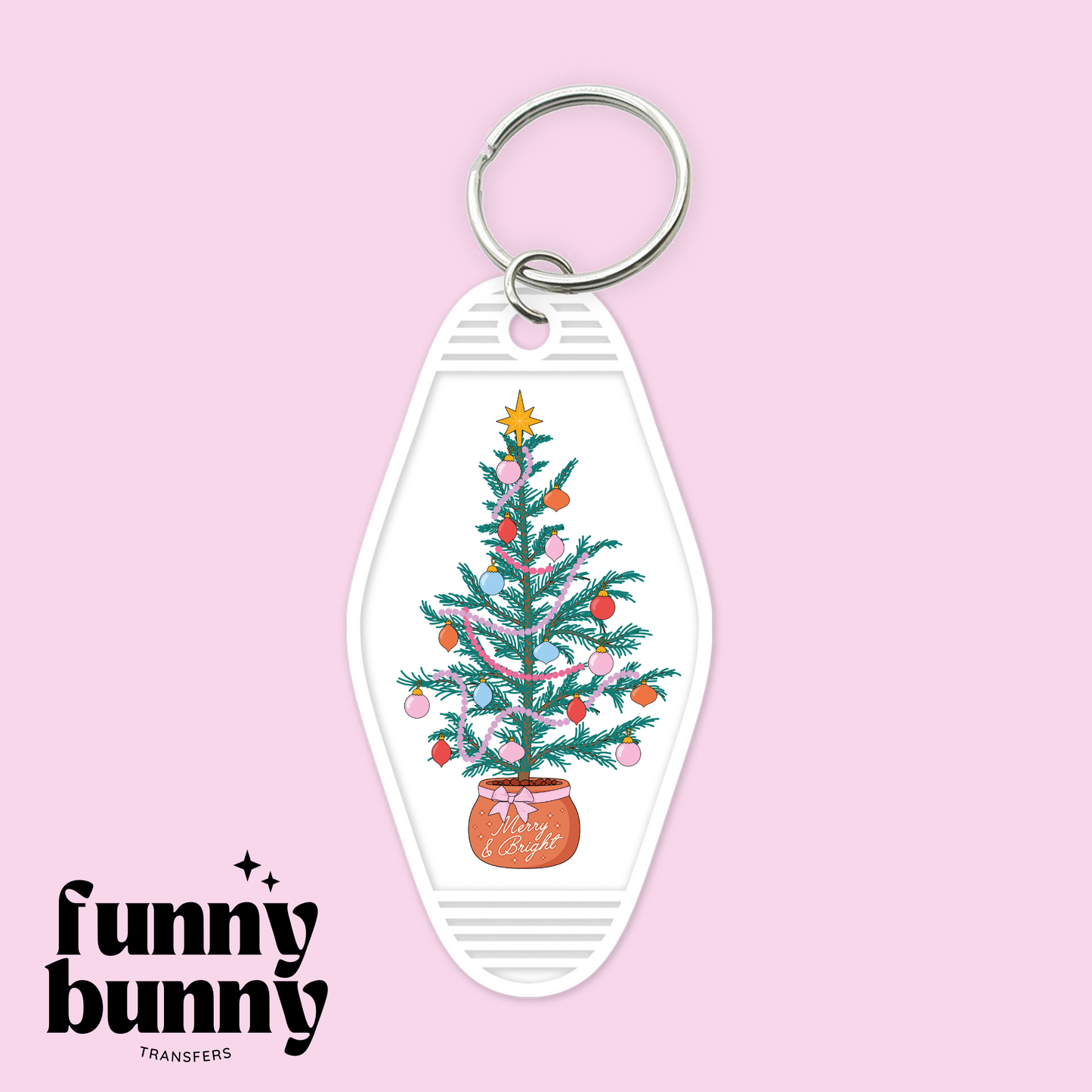 Merry & Bright Tree - Motel Keychain