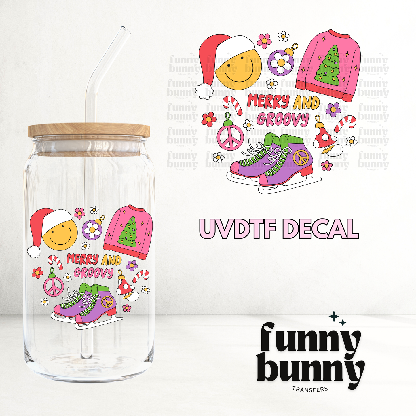 Merry & Groovy Cuties - UVDTF Decal