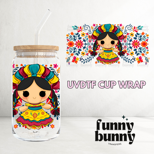 Mexican Doll - 16oz UVDTF Cup Wrap