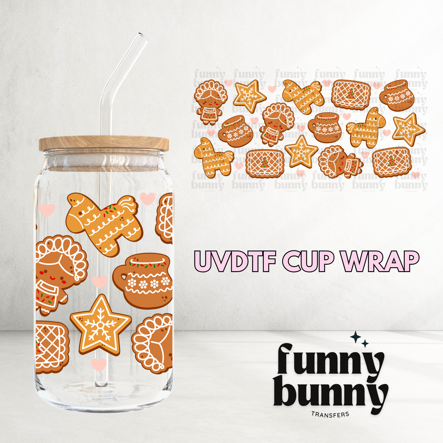 Mexican Xmas Cookies - 16oz UVDTF Cup Wrap