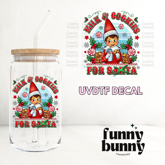 Milk & Cookies Elf Boy - UVDTF Decal