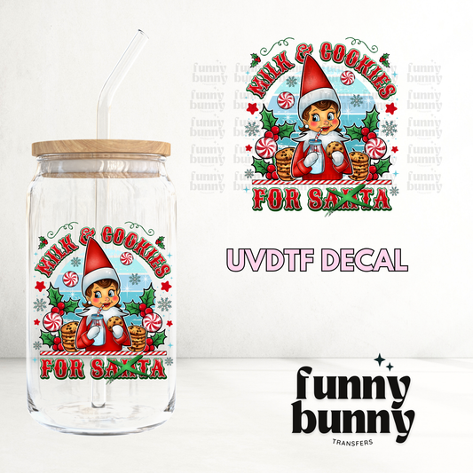 Milk & Cookies Elf Girl - UVDTF Decal