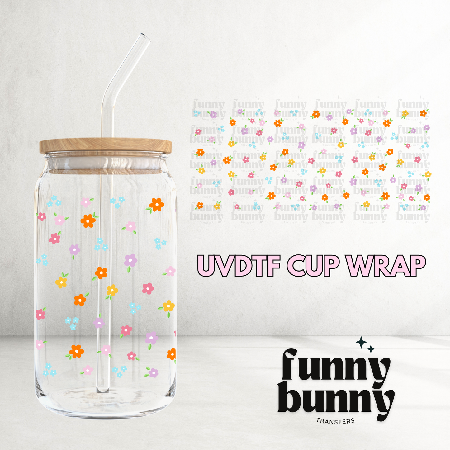 Mini Floral - 16oz UVDTF Cup Wrap