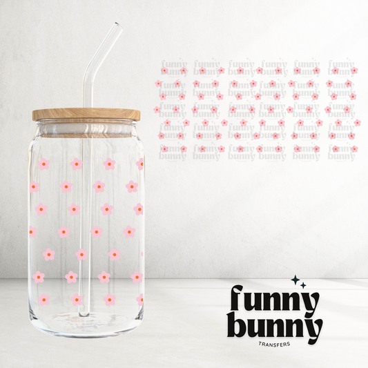 Mini Pink Flowers -  16oz UVDTF Cup Wrap