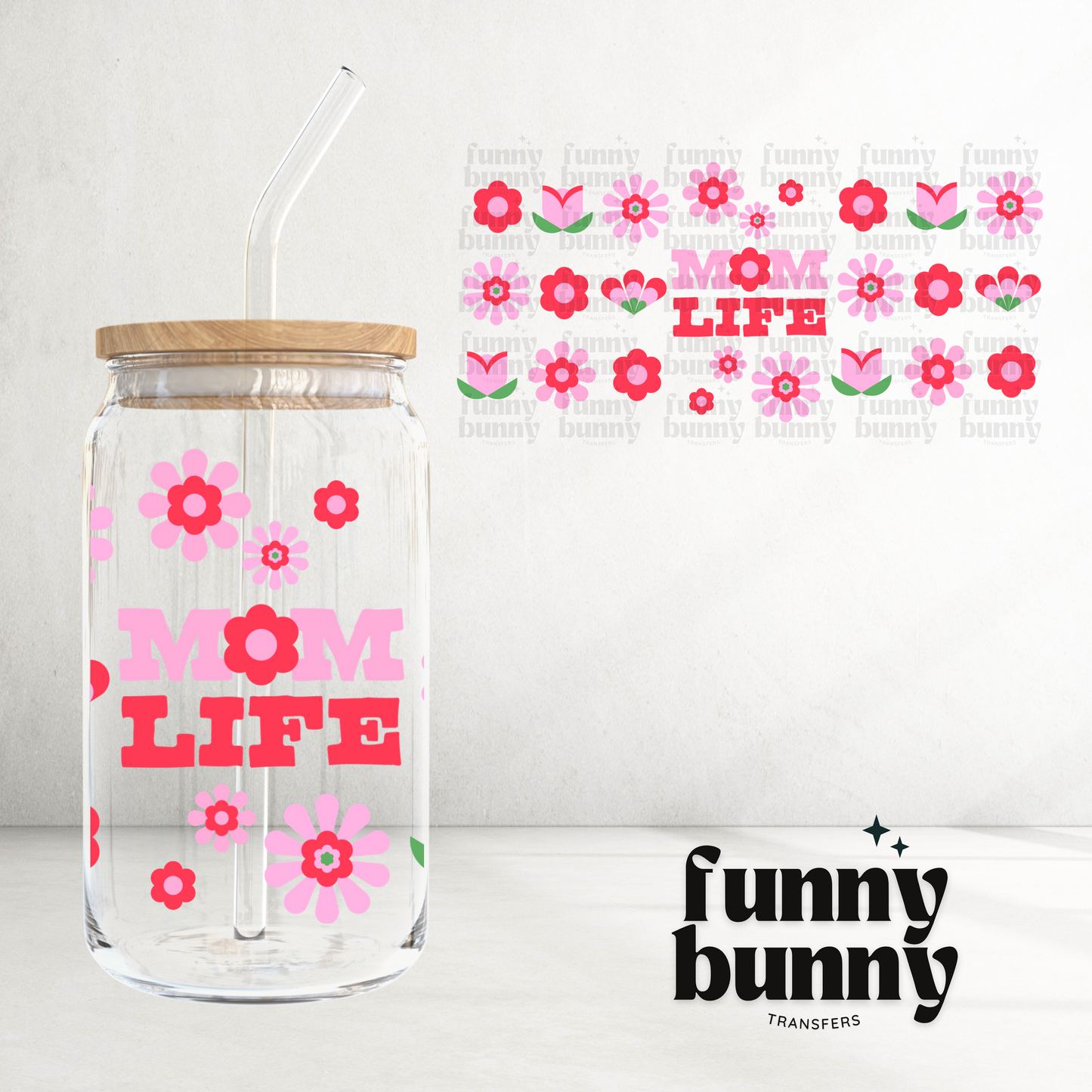 Retro Mom Life -  16oz UVDTF Cup Wrap