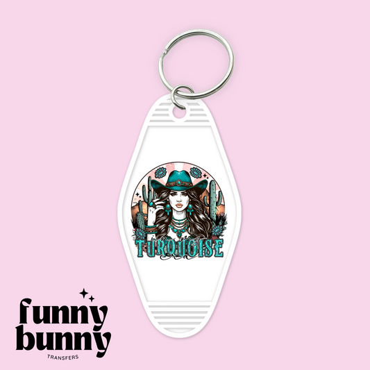 Turquoise Girly - Motel Keychain