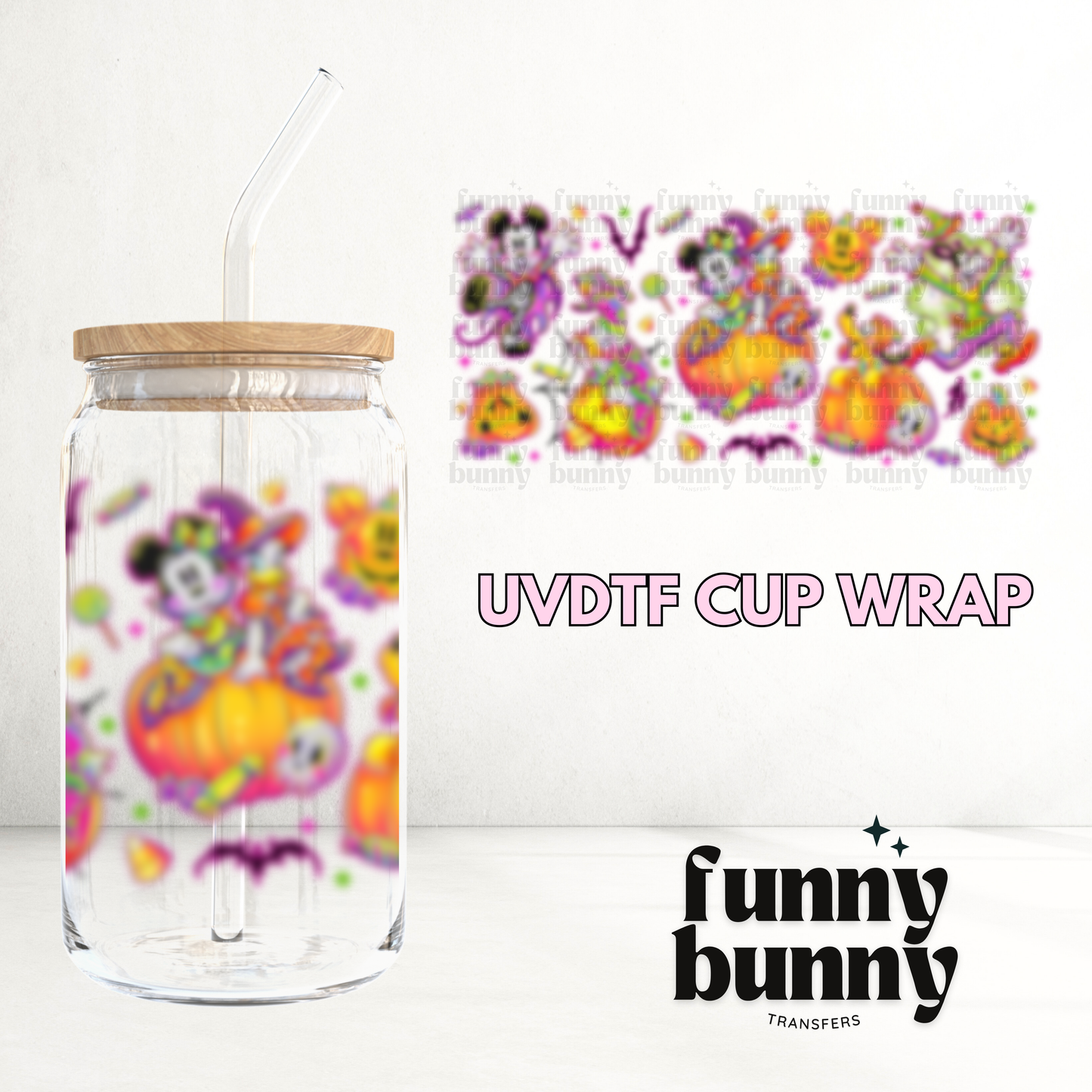 Neon Pumpkins - 16oz UVDTF Cup Wrap