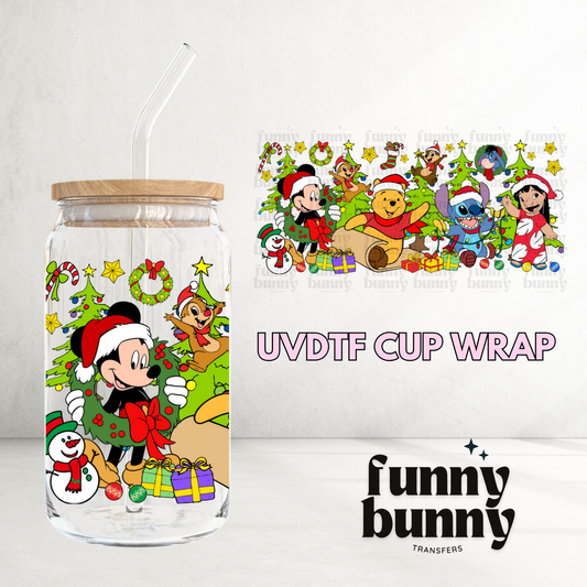 Mouse Friends Holiday - 16oz UVDTF Cup Wrap