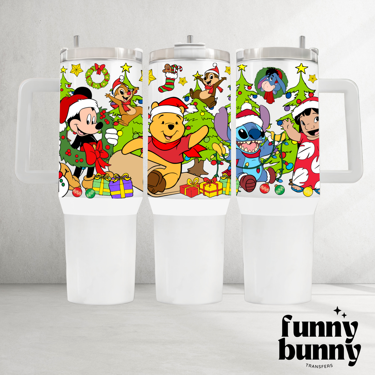 Mouse Friends Holiday - 40oz UVDTF Tumbler Wrap