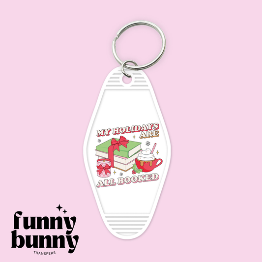 My Holiday Christmas books - Motel Keychain