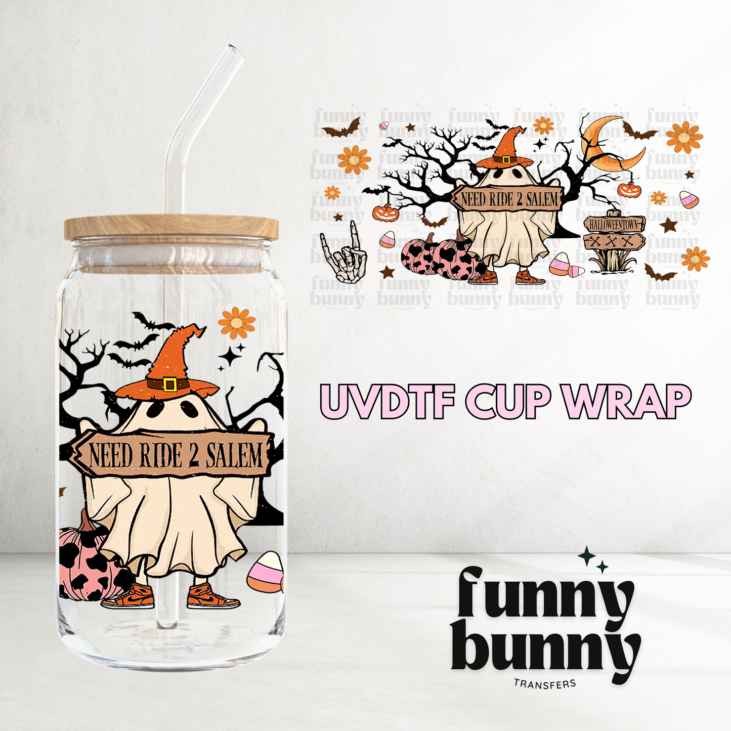 Need Ride 2 Salem - 16oz UVDTF Cup Wrap