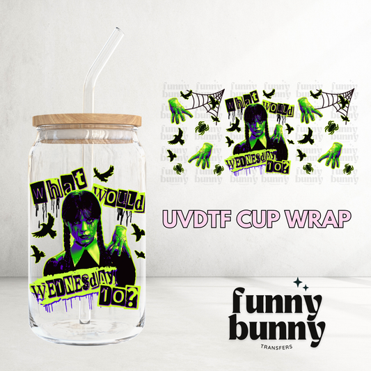 Neon Spooky Wednesday - 16oz UVDTF Cup Wrap