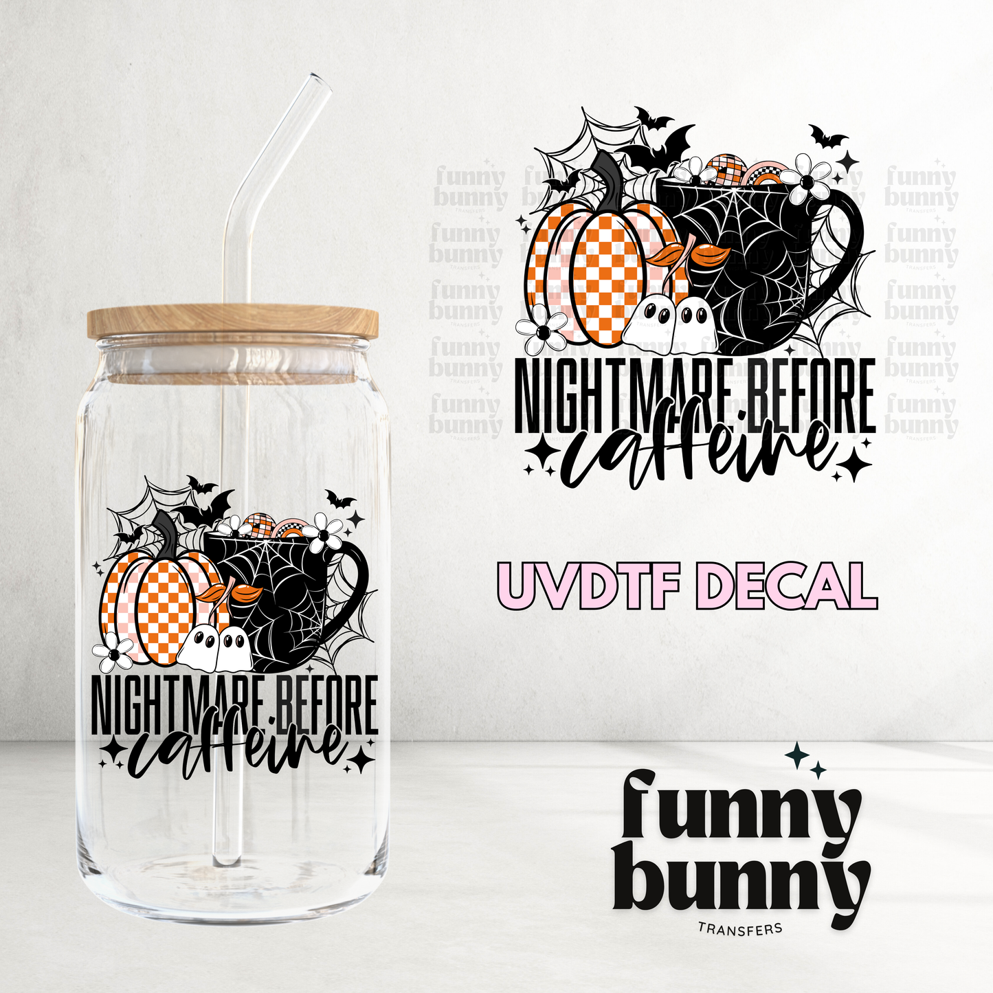 Nightmare Before Caffeine - UVDTF Decal