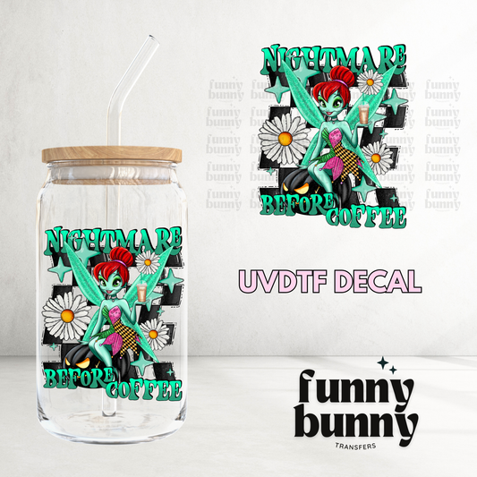 Nightmare Before Coffee - UVDTF Decal