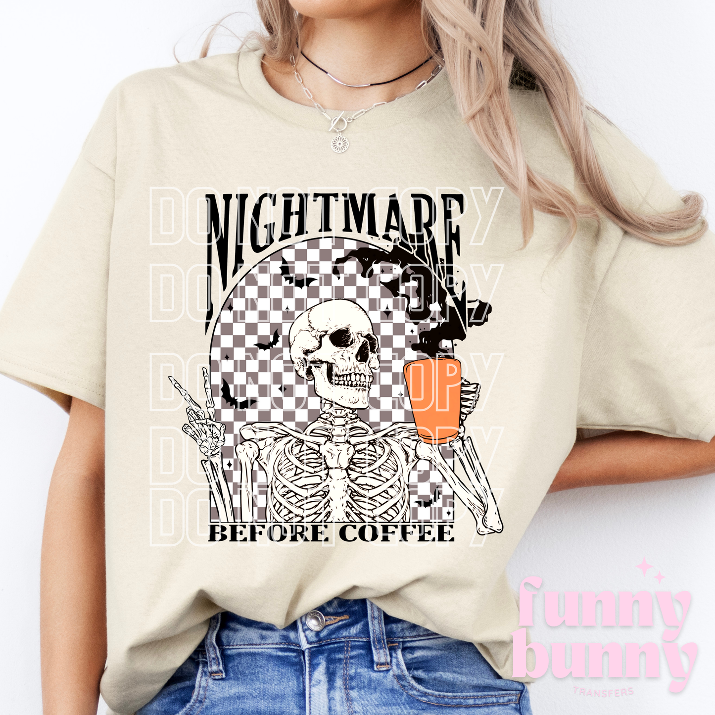 Nightmare Skeleton Before Coffee - DTF Transfer