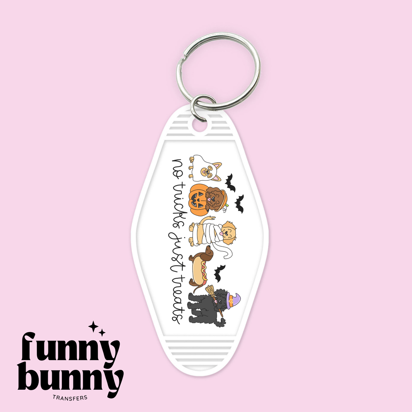 No Tricks Just Paw Treats - Motel Keychain