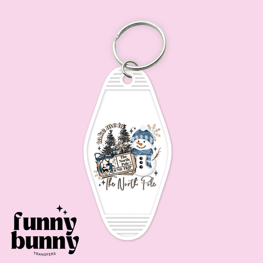 North Pole Snowman - Motel Keychain