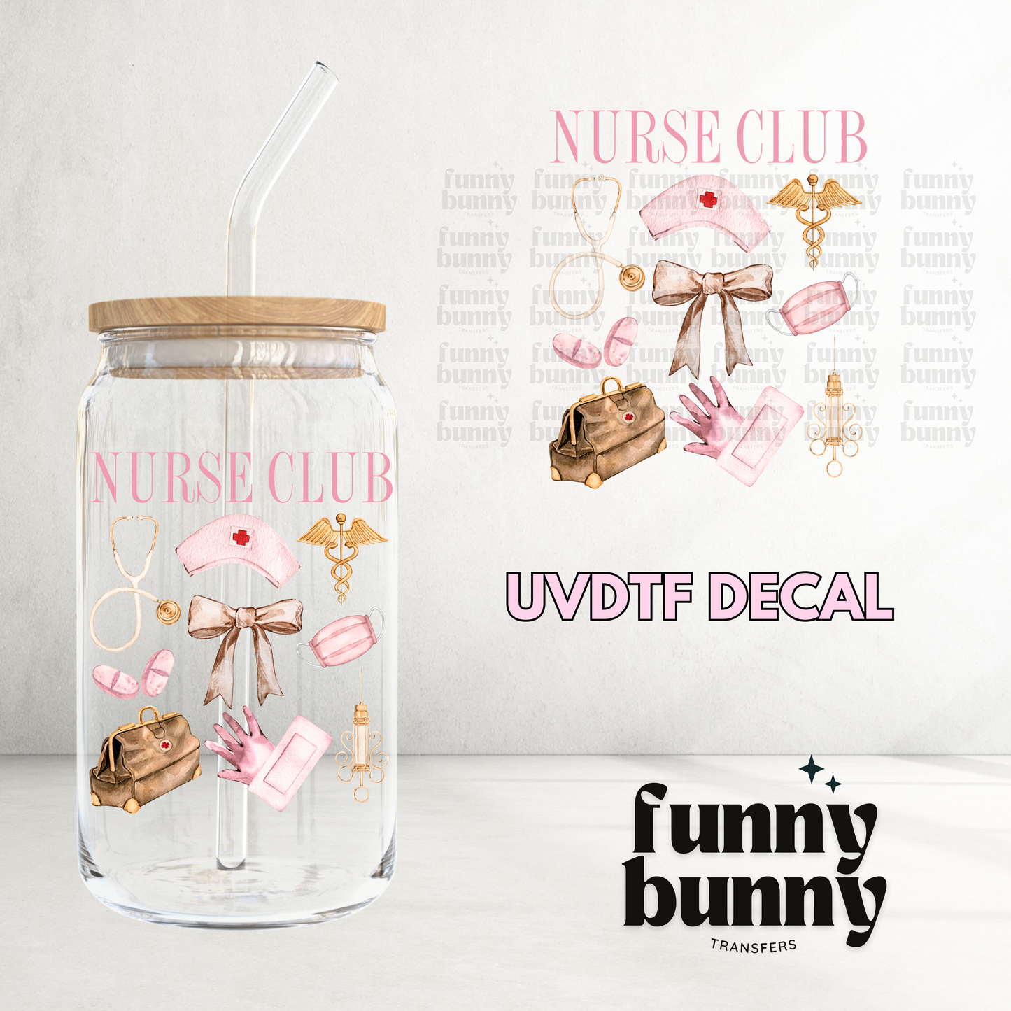 Nurse Club Essentials- UVDTF Decal