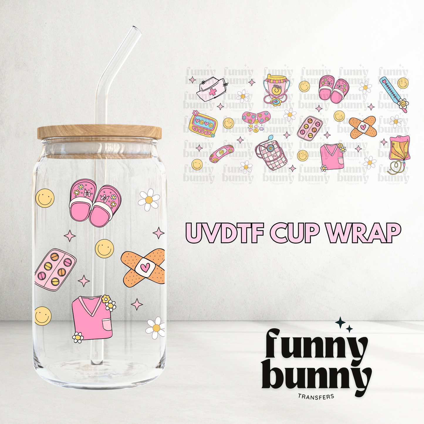 Nurse Essential - 16oz UVDTF Cup Wrap