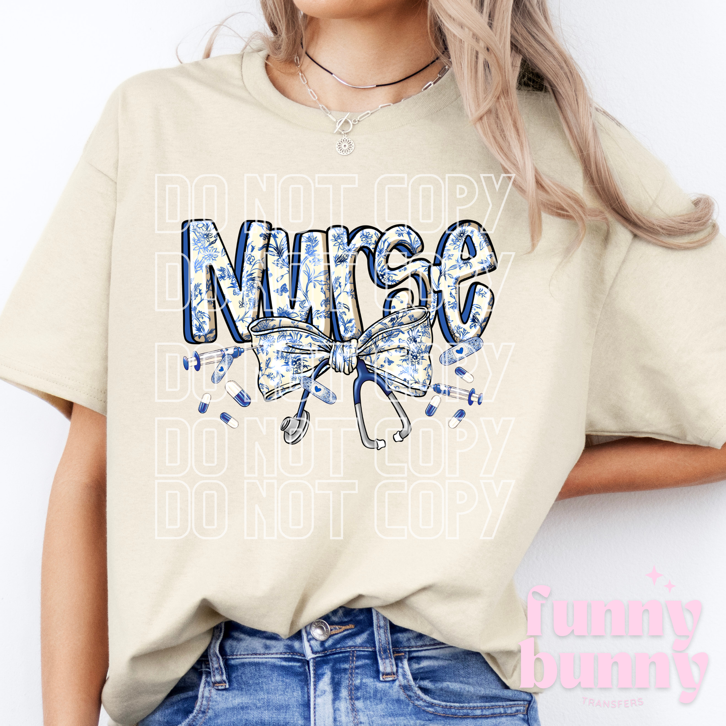 Nurse Floral Bow - DTF Transfer