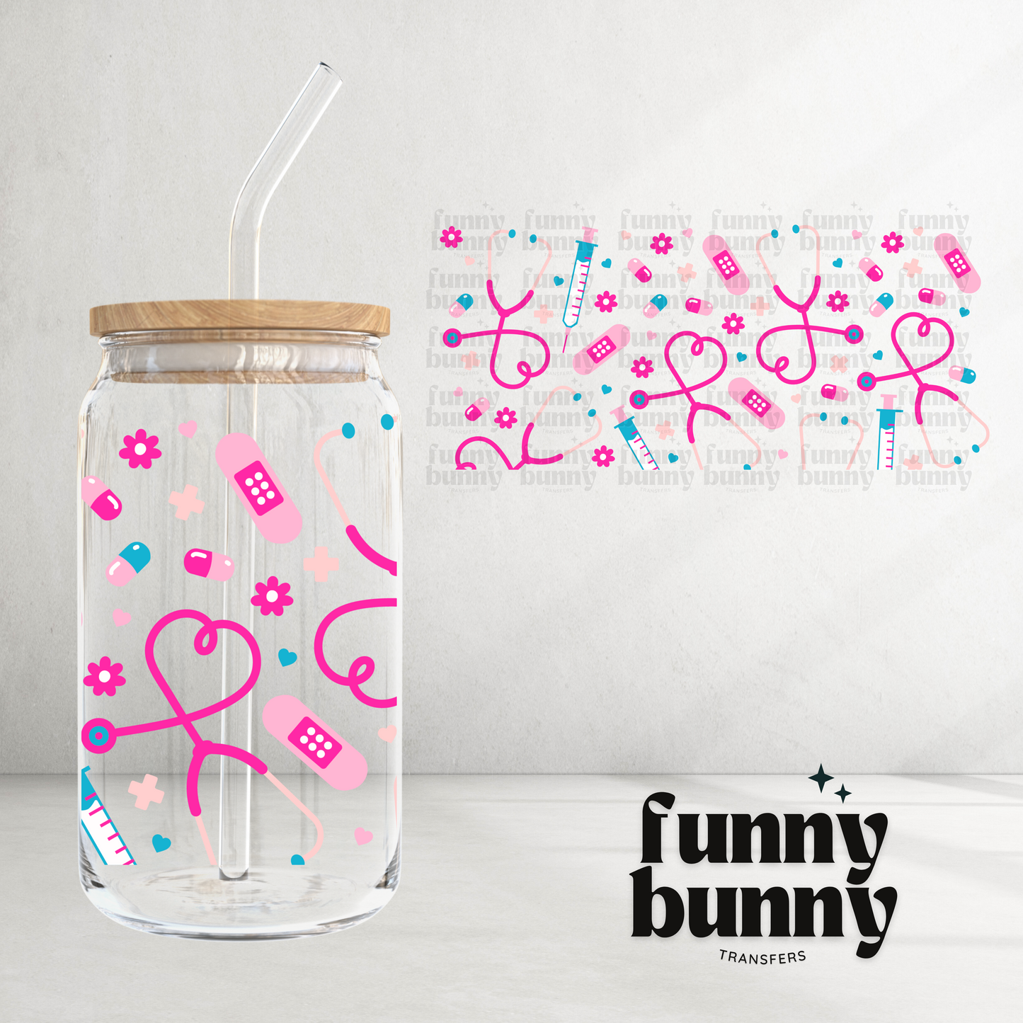 Nurse Pink Essential - 16oz UVDTF Cup Wrap