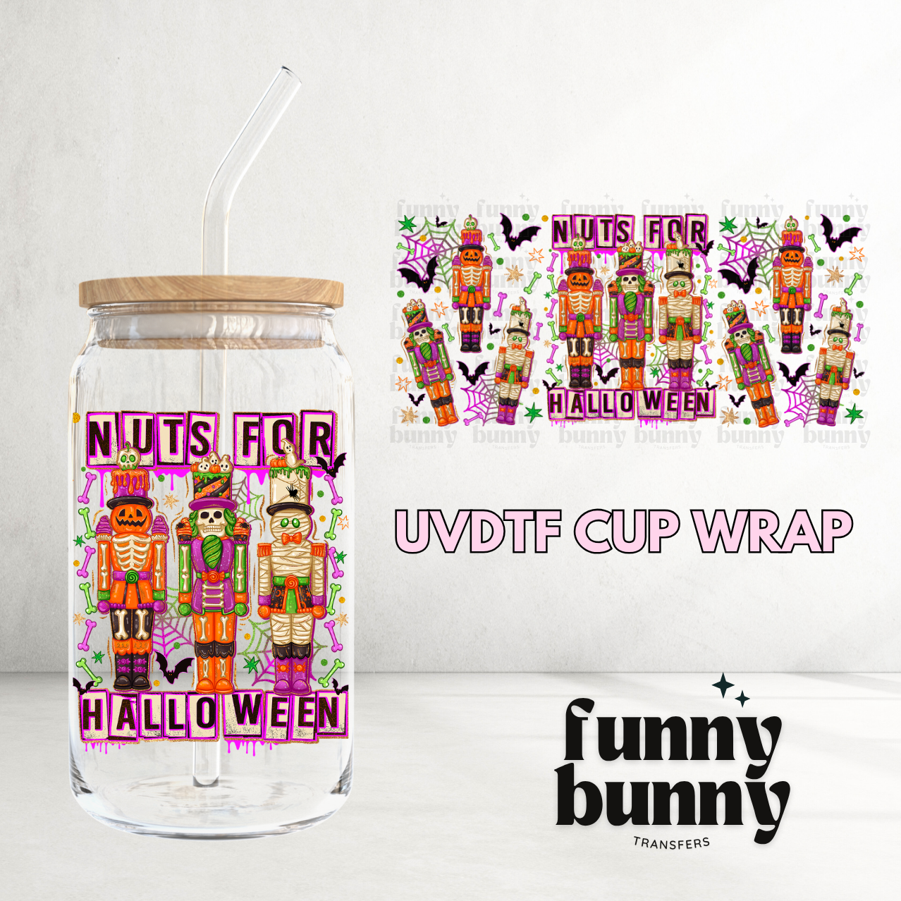 Nuts For Halloween - 16oz UVDTF Cup Wrap