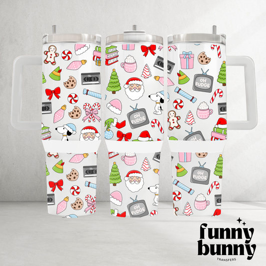 Oh Fudge Xmas Doodles I - 40oz UVDTF Tumbler Wrap