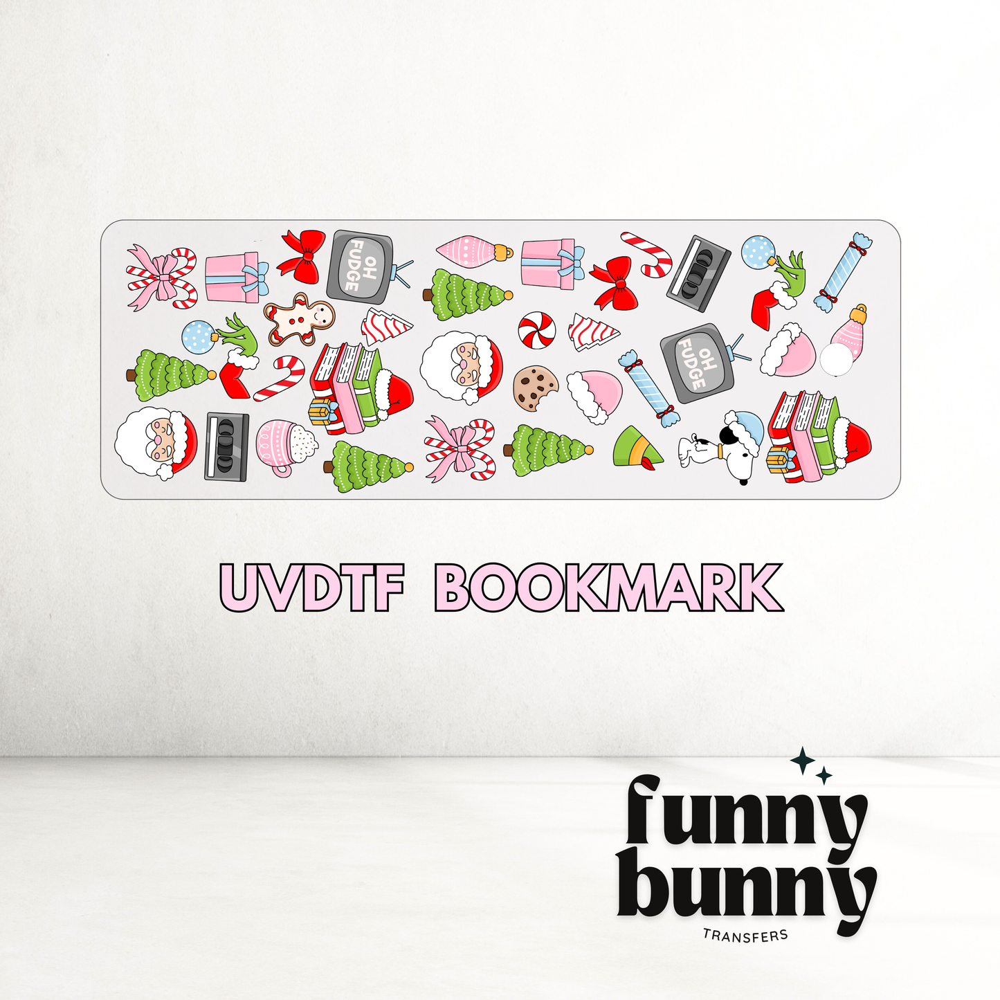 Oh Fudge Xmas Doodles UVDTF Bookmark Decal