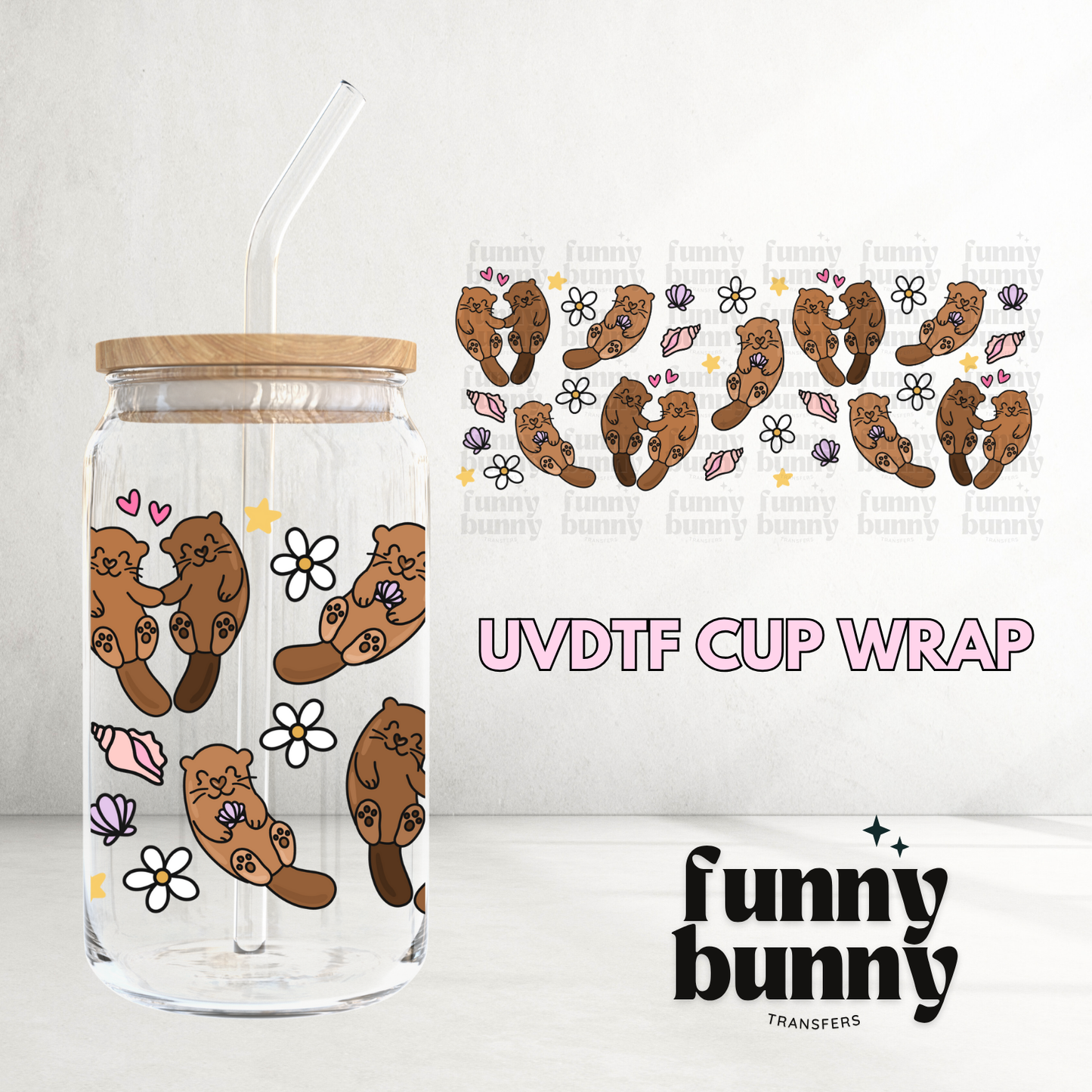 Otter Cuties - 16oz UVDTF Cup Wrap