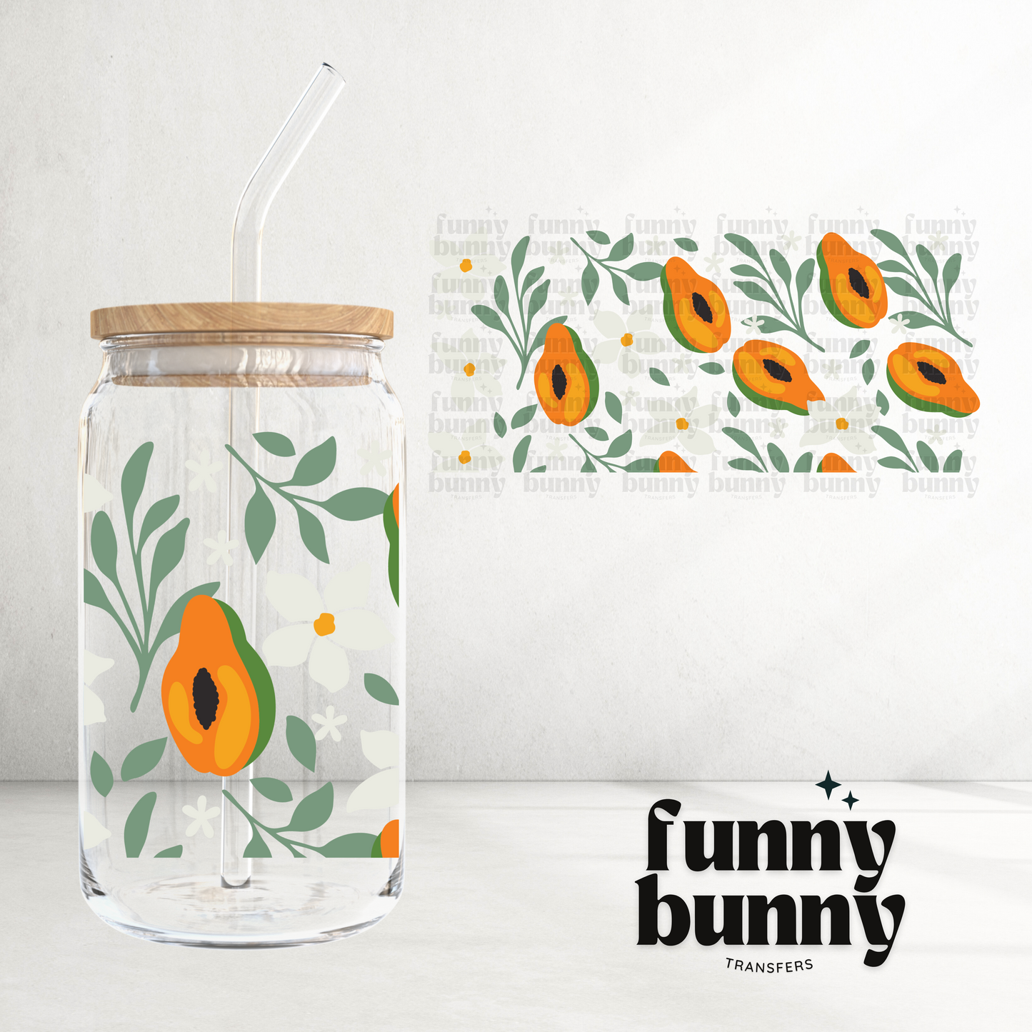 Papaya Girly - 16oz UVDTF Cup Wrap