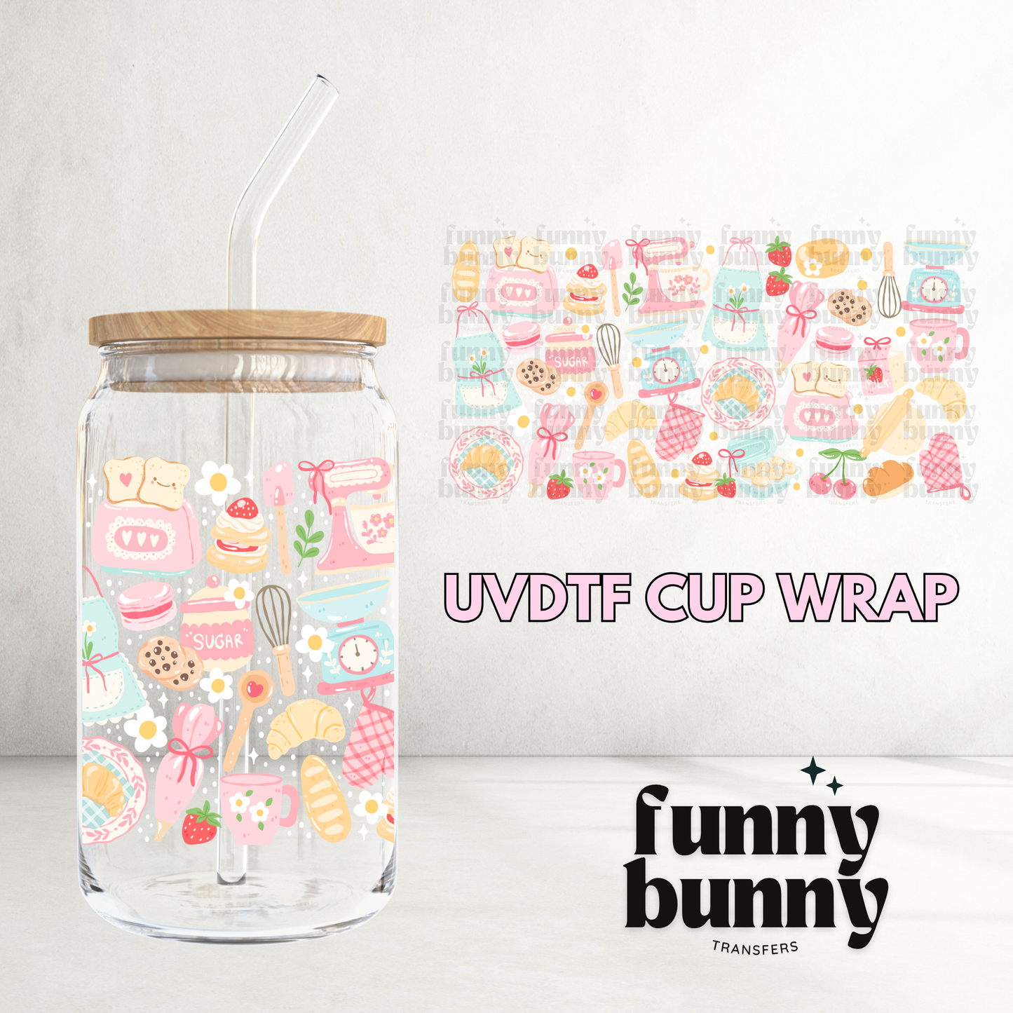 Pastel Baker - 16oz UVDTF Cup Wrap