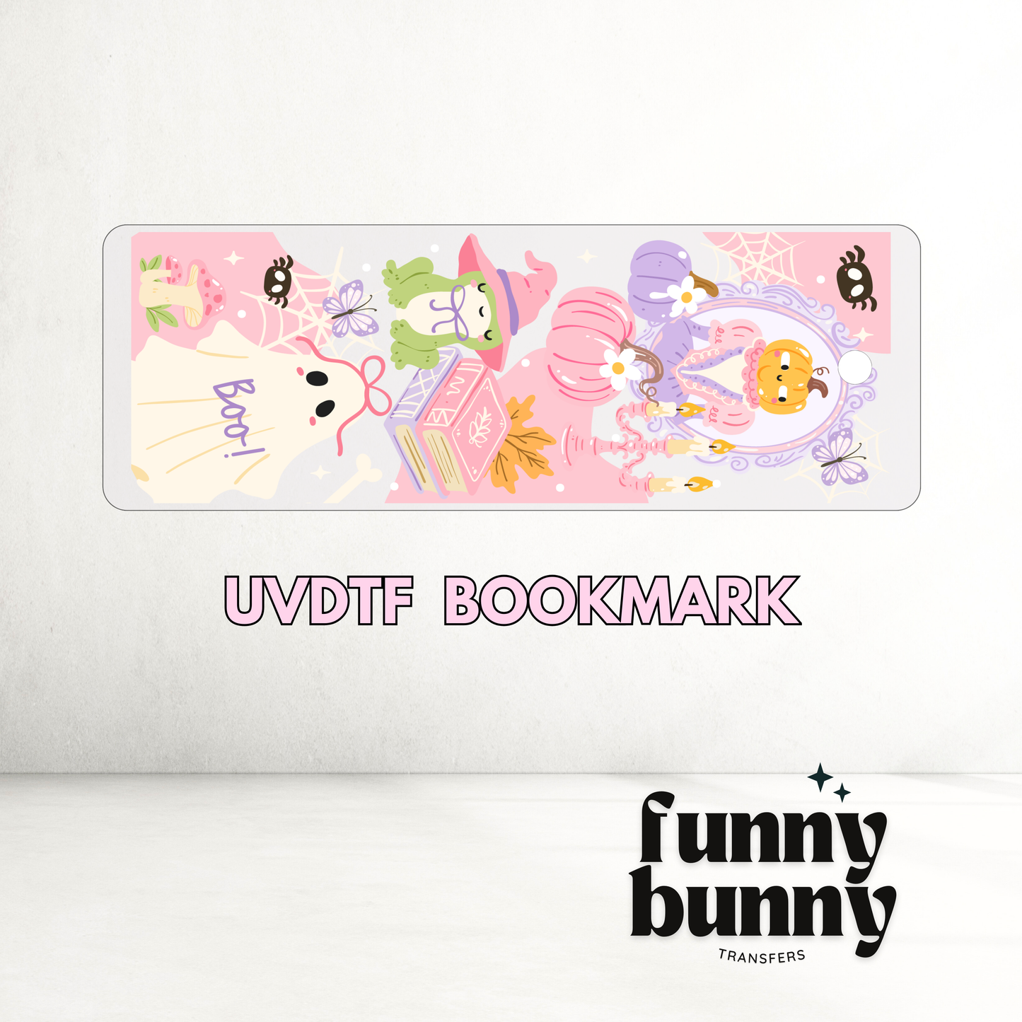 Pastel Bookish Ghostie - UVDTF Bookmark Decal