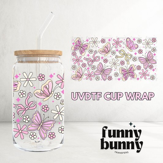 Pastel Butterflies 2.0 - 16oz UVDTF Cup Wrap